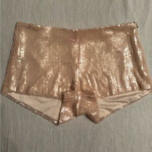 Edikted Sequin Boyshort Shorts in Champagne - Size Small only works once.